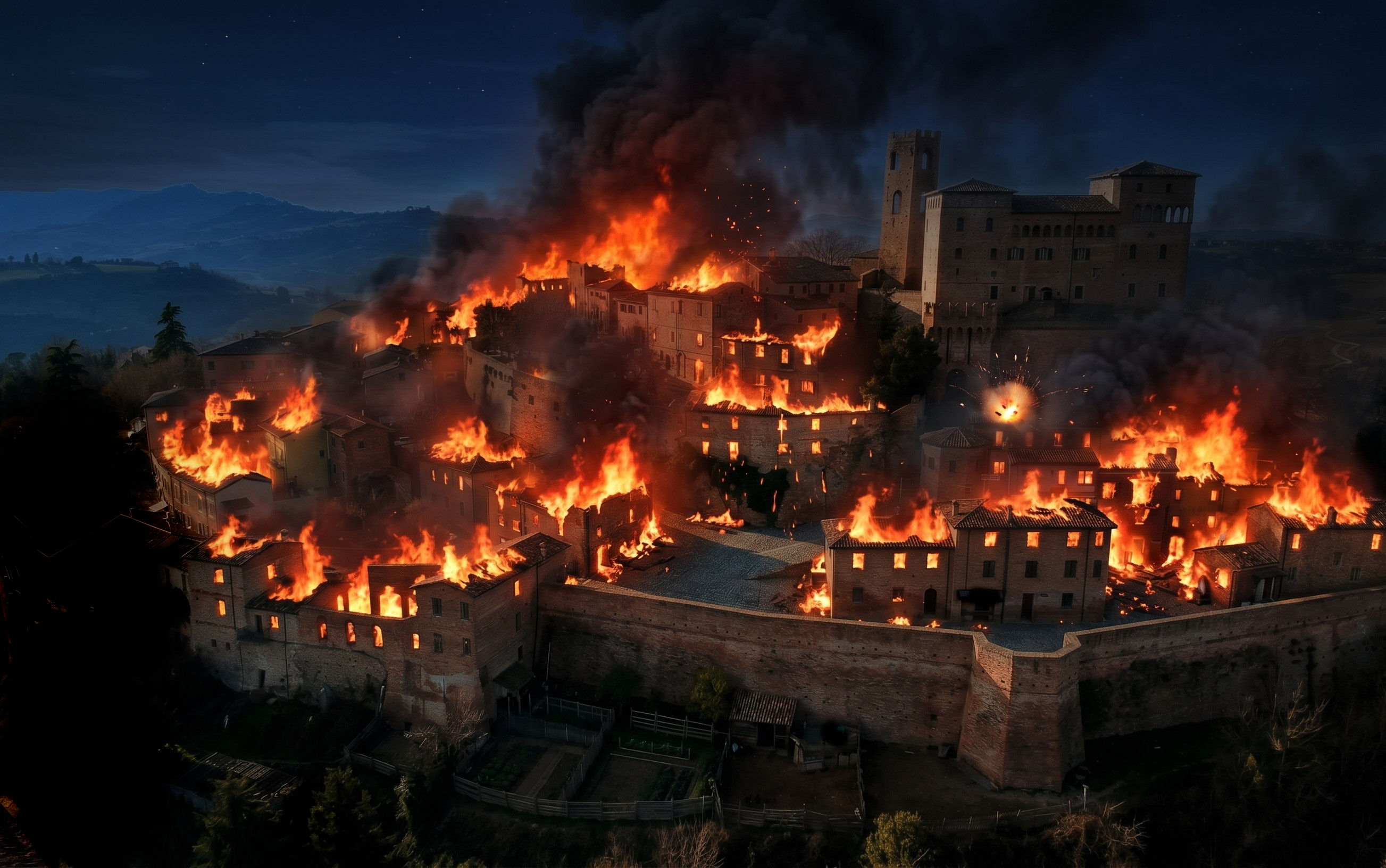 Longiano in fiamme - Fondazione Tito Balestra ETS picture of the event: IL FUOCO NON DORME-LA NOTA SCURA-LONGIANO